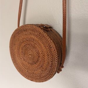 Boho Round Rattan Straw Woven Crossbody Bag